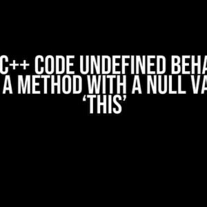 Is This C++ Code Undefined Behaviour? Calling a Method with a Null Value for ‘this’